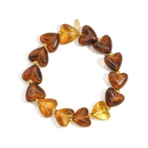 Armbandje - hearts - bruin